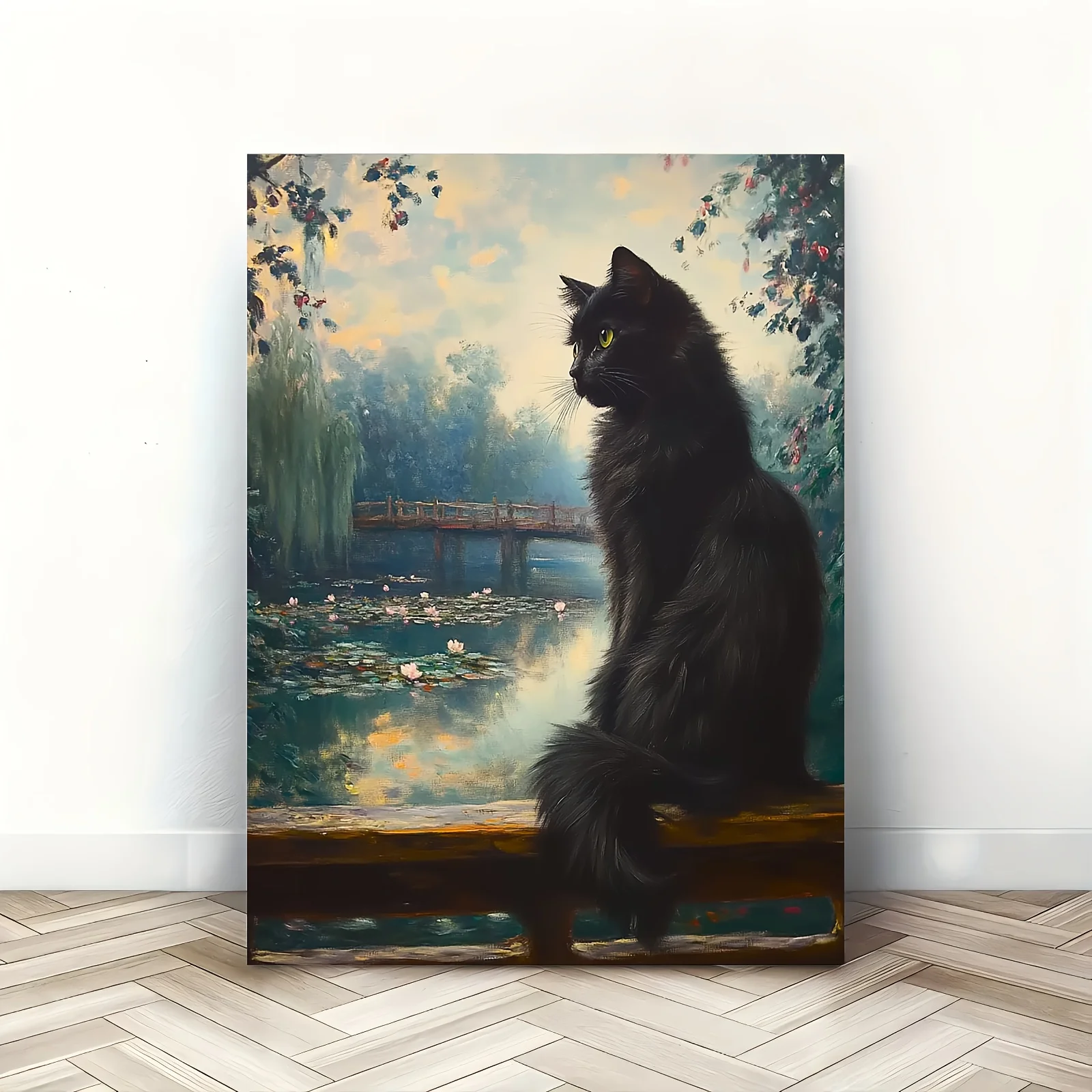 Whimsical and cute art paintings cat posters printed posters decorative murals home decor and interior frame paintings