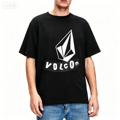 Men Stone Logo Graphic T‑Shirt Skateboard Surf Streetwear Short Sleeve Tees Casual Loose Hip‑Hop Sports Daily Tops