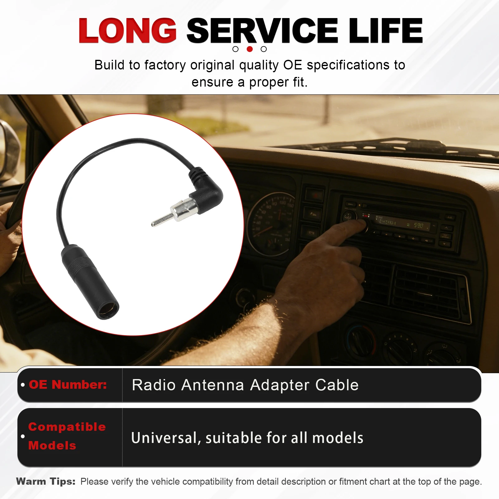 AM/FM 20CM Universal FM Radio Antenna Adapter FM/AM Auto Aerial Extension Adapter for All The Right Cars
