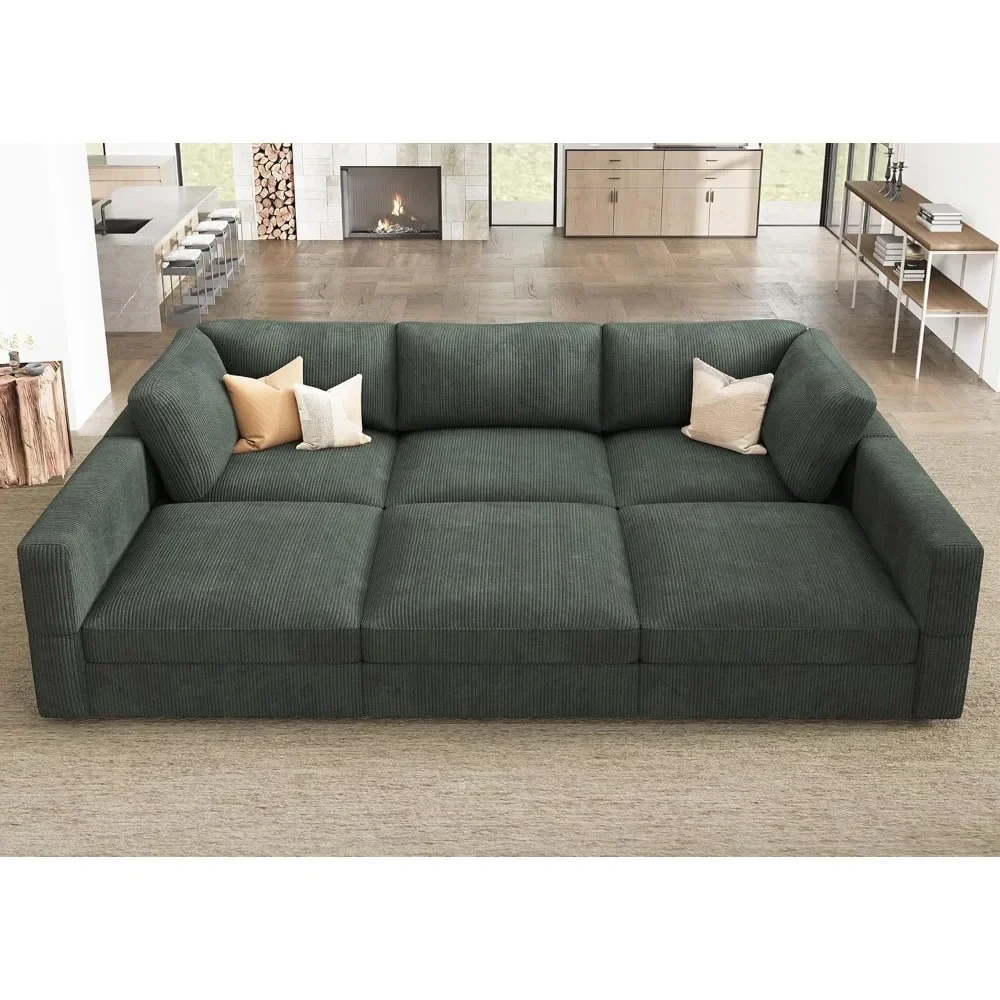 

Large Combination Sofa with Storage Function in The Living Room, Corduroy Sofa Combination, Living Room Sofa Set