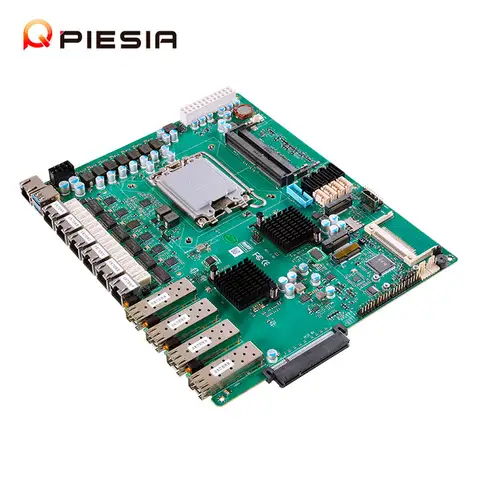 Piesia OEM 12th Gen 6 Lan 4*10g SFP ไฟร์วอลล์ Pfsense เมนบอร์ด LGA 1700 H610 H670 Q670 2 * DDR4 อุตสาหกรรม 1U เมนบอร์ดเซิร์ฟเวอร์