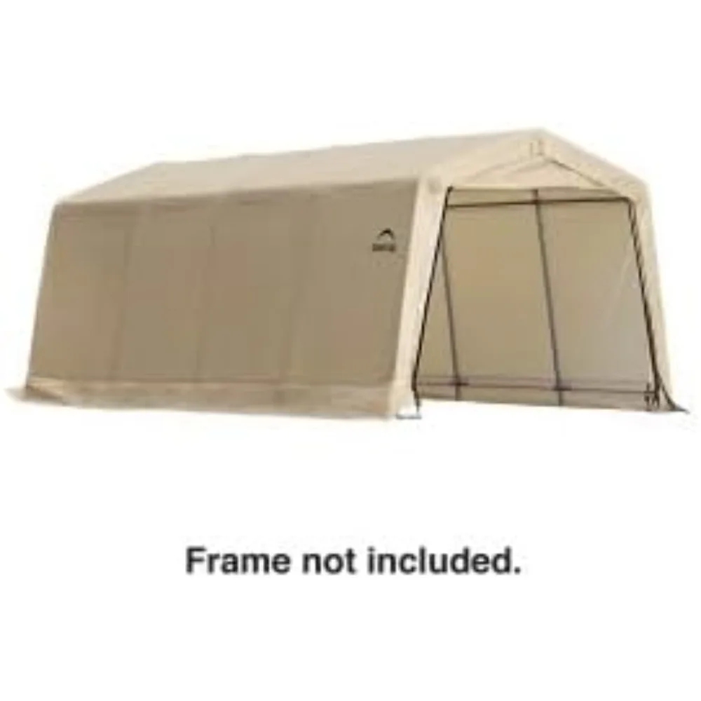 AutoShelter 10 x 20 ft. Replacement Cover kit Peak 7 oz Sandstone