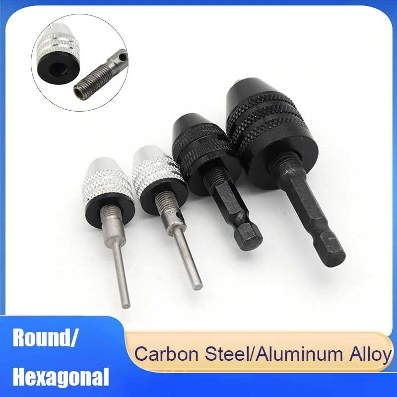 

1pcs Quick Change Keyless Drill Bit Chuck 0.3-3.6mm Hexagonal Handle/Round Shank Rotary Tools Accessories Electric Grinding Tool