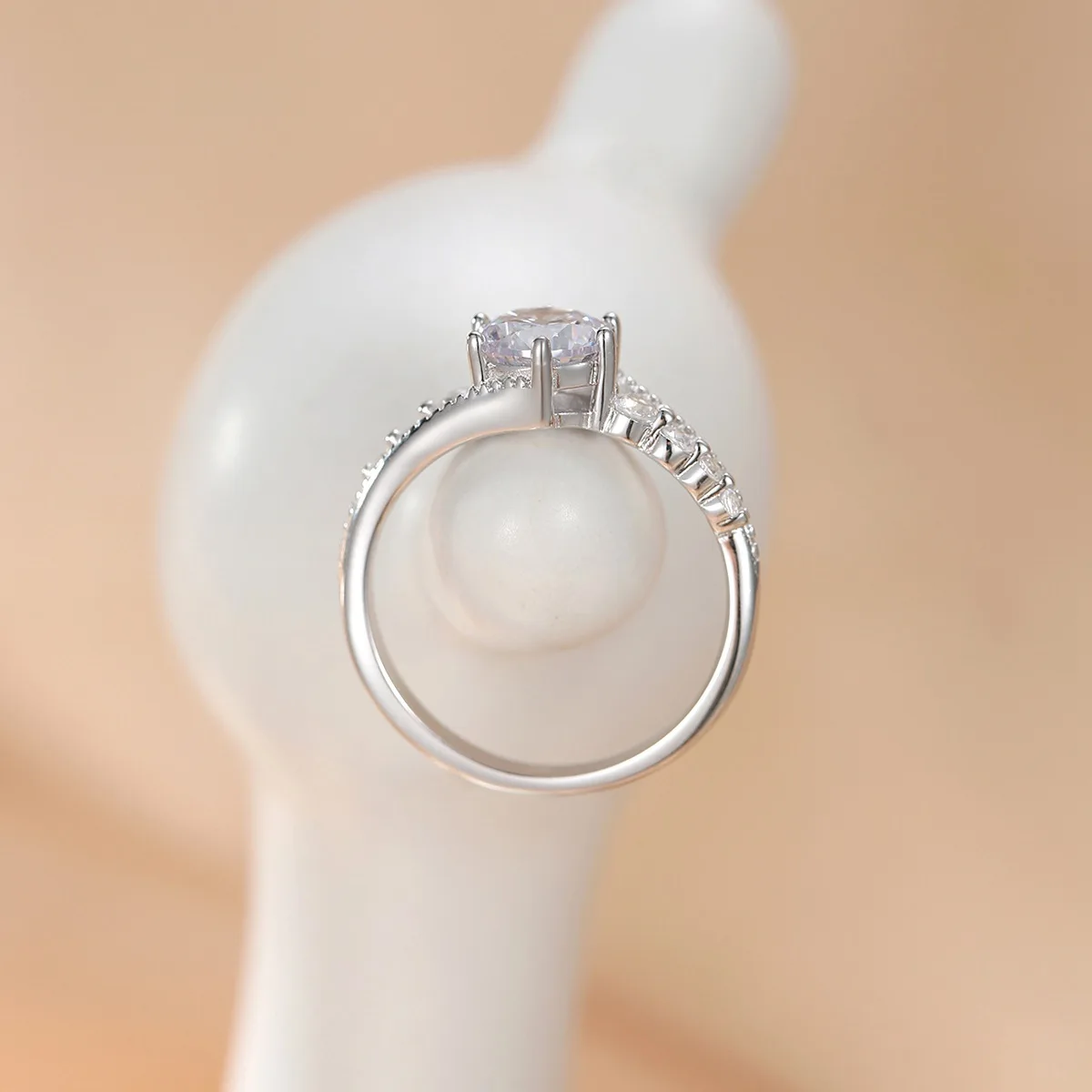 Blossom Ring Women's 1ct Moissanite PT950 Platinum - Minimalist agile style, platinum band, perfect delicate stacking piece