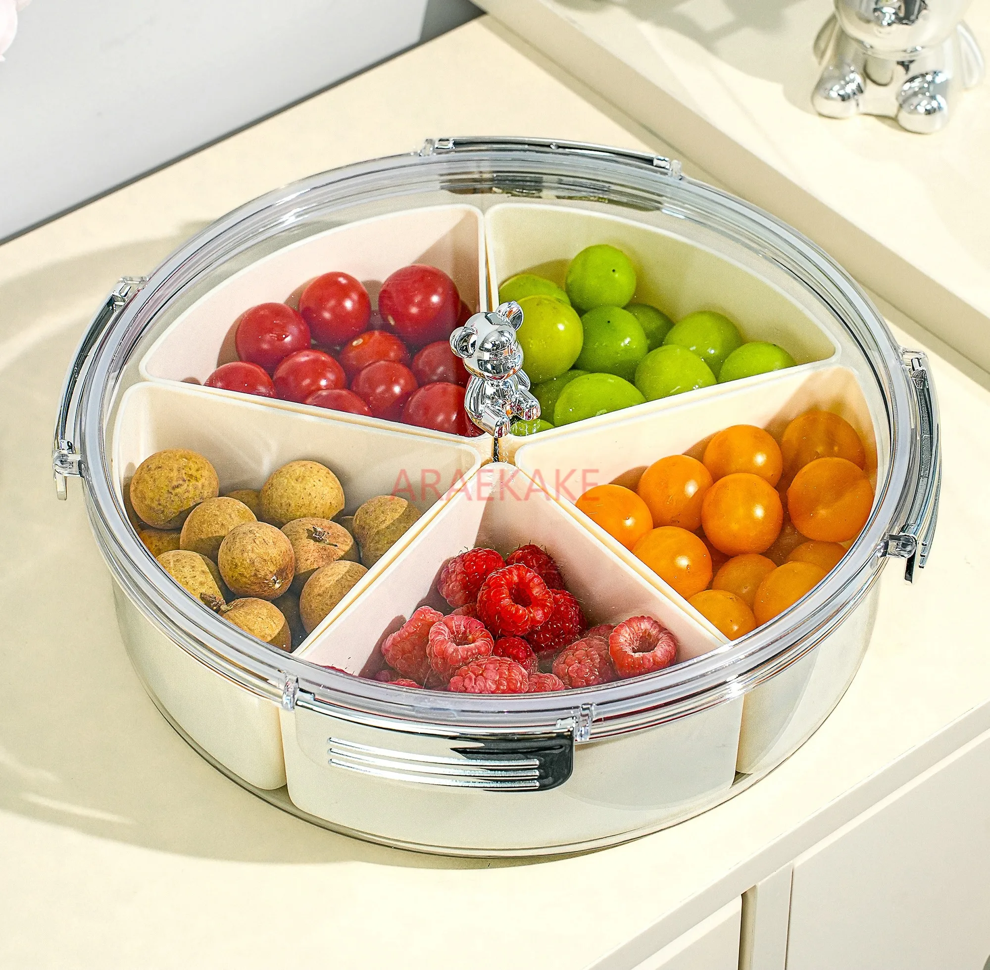 High end fruit tray, new divided dried fruit storage box, nut snacks, candy placement tray