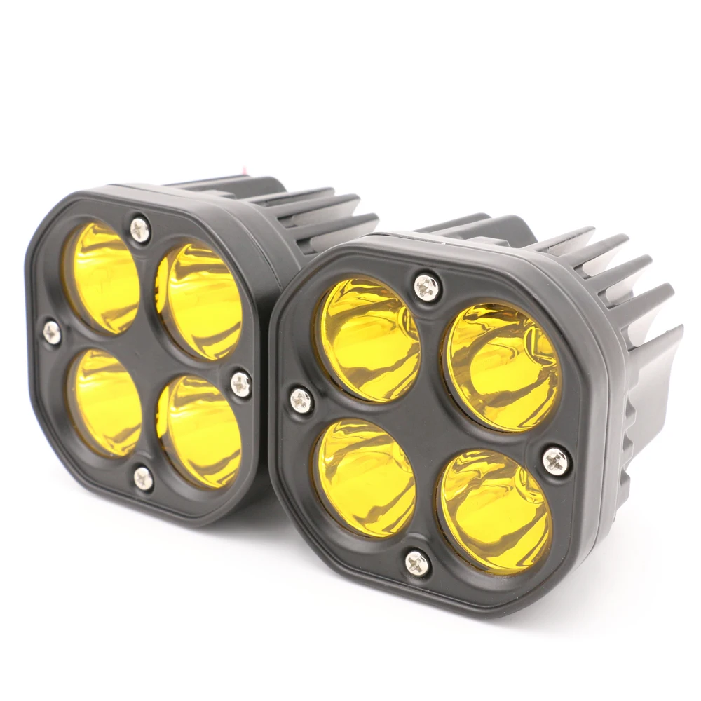 1/2pcs 40W Led Fog Lamp 3inch Yellow Light Modified Off Road Vehicle 12000LM Motorcycle Auxiliary Light 3000K For Car Truck Boat