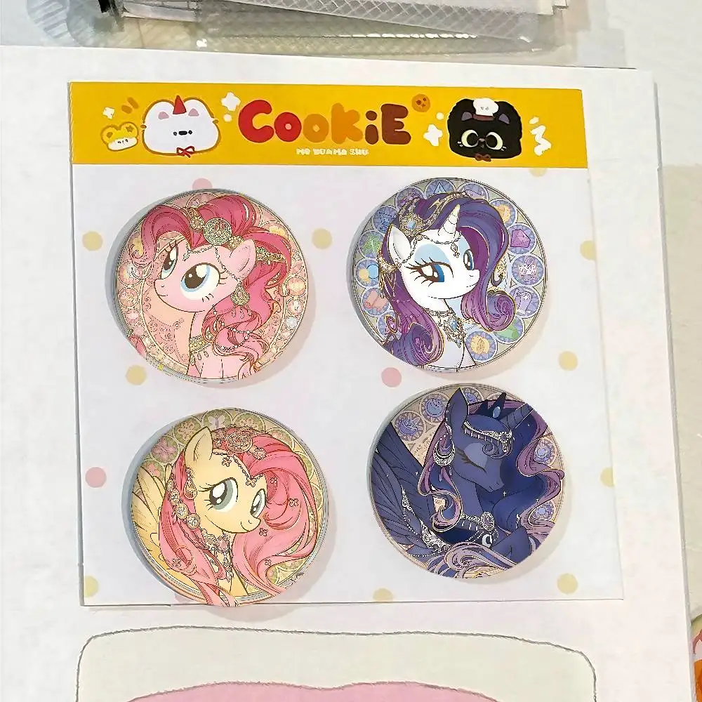 Cute Cartoon M-My L-Little P-PonyS Kawaii Badges Creative Tinplate Button PinsBrooch Creative Quotes Badge Clothes Backpack