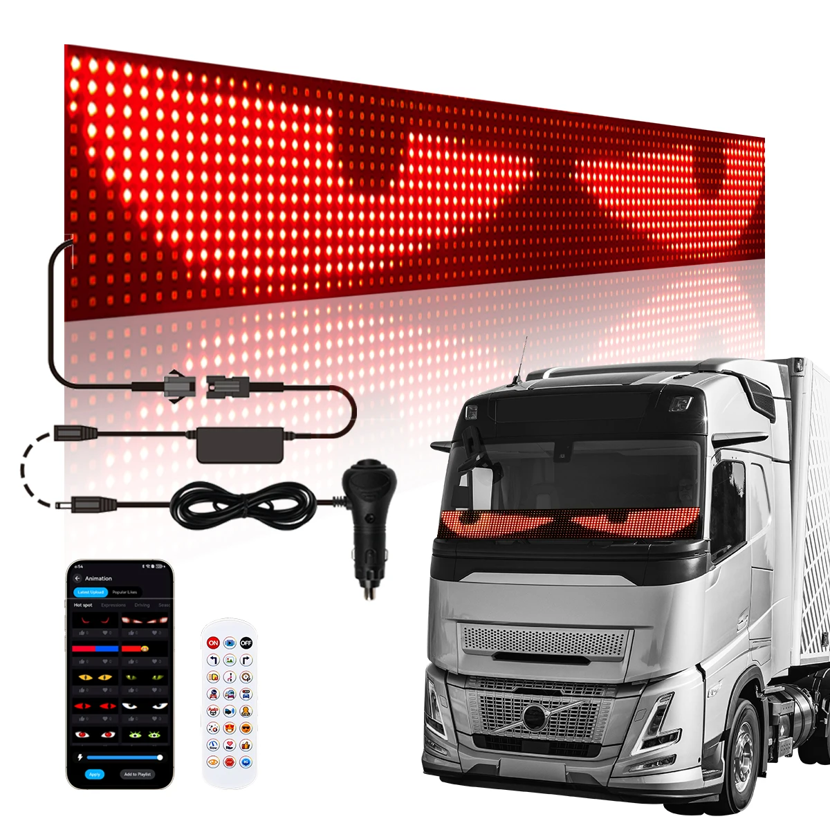 

Приложение Дистанционное Управление Глазом Дьявола Светодиодный Знак Грузовика Прокрутка Анимация Светодиодная Матрица Пиксельная Панель Светодиодный Дисплей Лобовое Стекло автомобиля 12-24 В