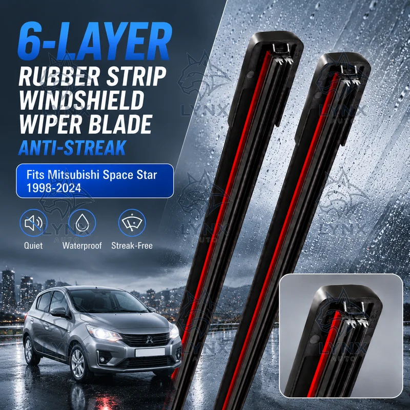 6-Layer Rubber Strip Windshield Wiper Blade Anti-Streak For Mitsubishi Space Star 1998-2024 Upgrade Auto Parts