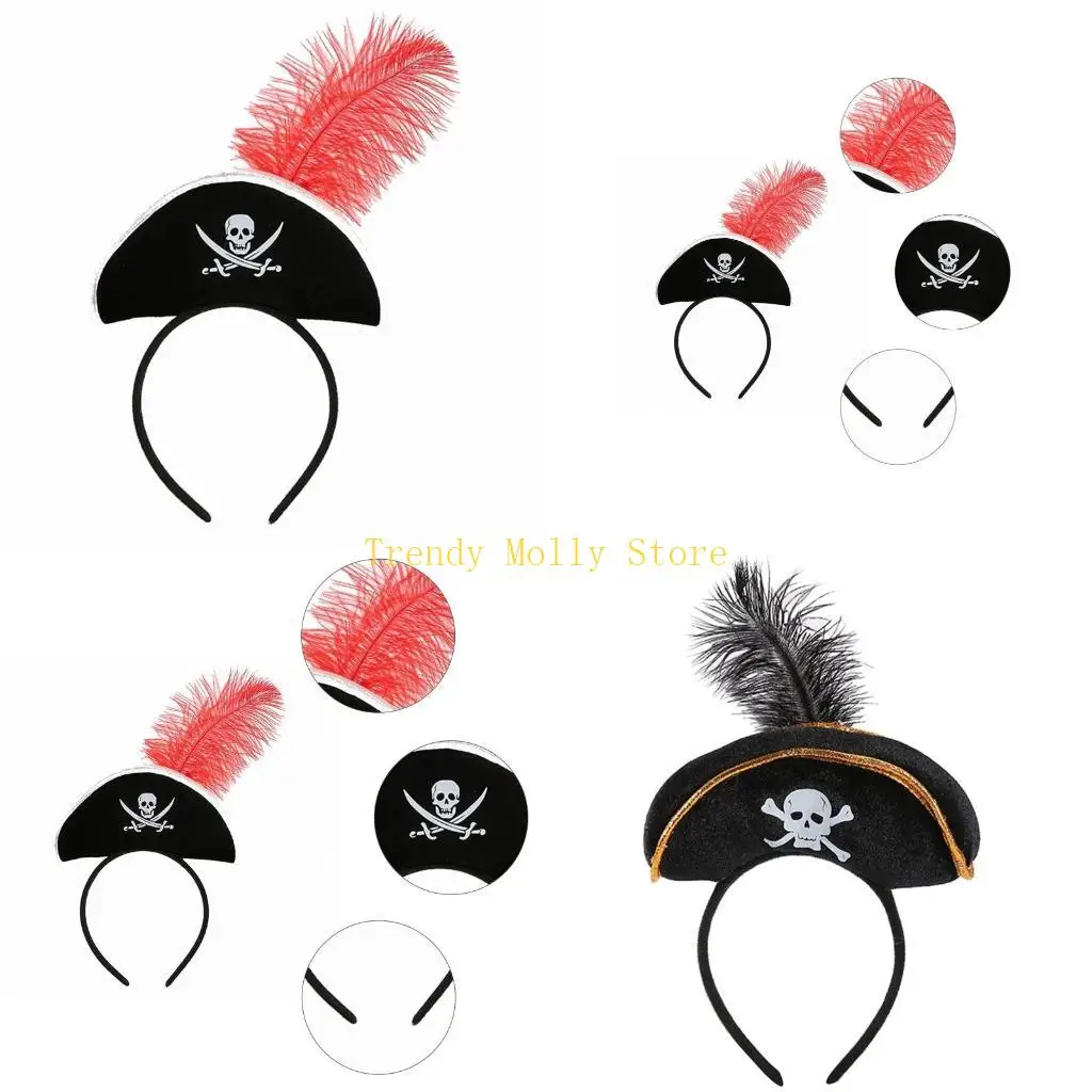 

N5KB Хэллоуин пиратский повязка на Halloween Day of the Dead Costum