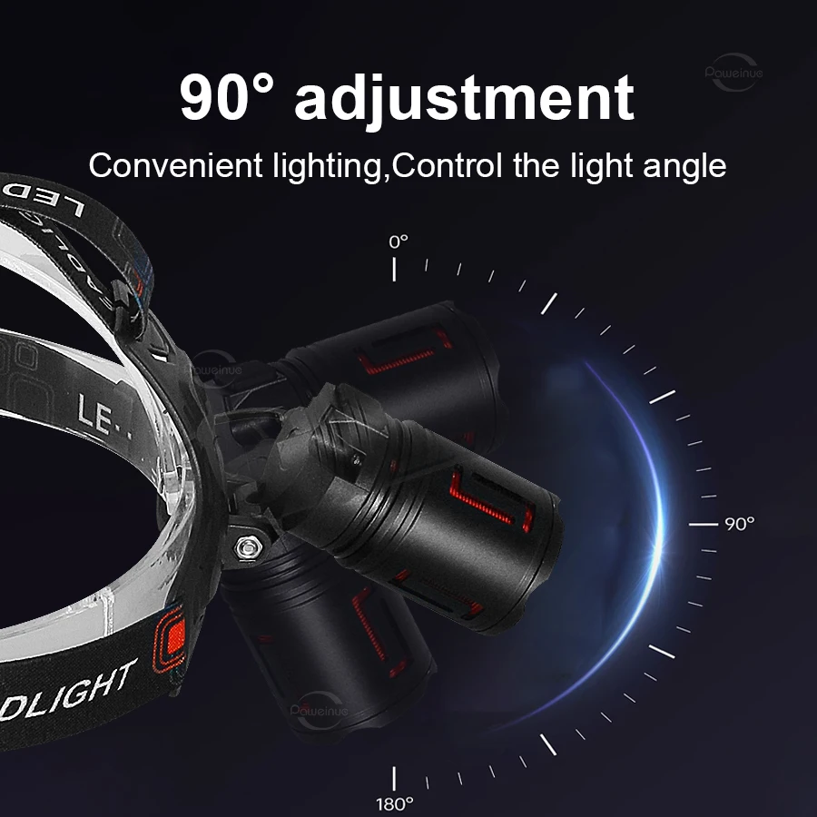 350000000 Ultra Powerful LED Headlamp Super Bright 4000M Head Flashlight Rechargeable Head Torch Fishing Hunting Headlight 18650