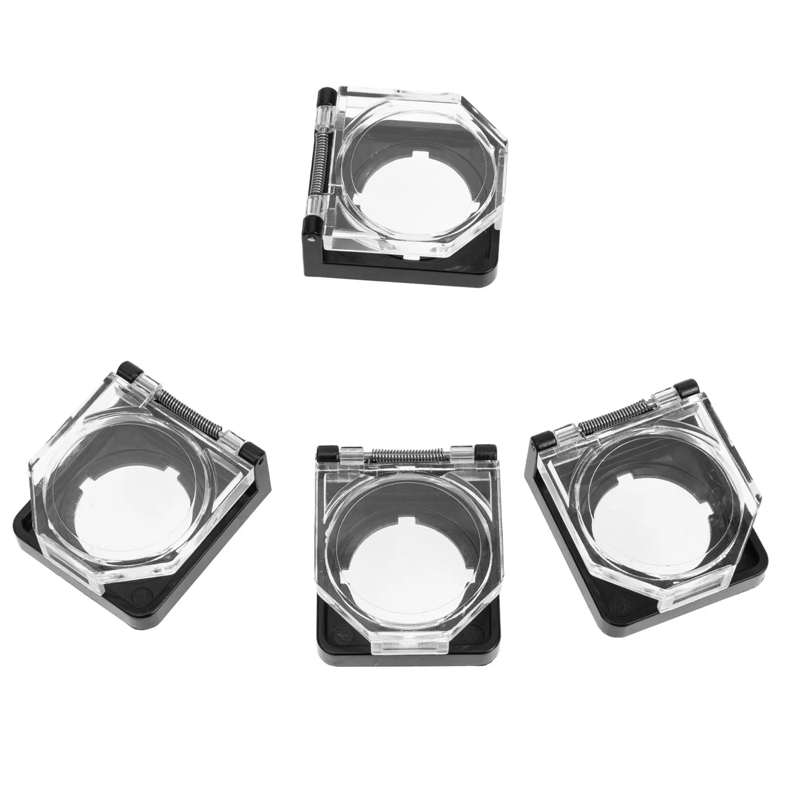 4Pcs Transparent Emergency Stop Button Protective Covers Sturdy Plastic Guard for Kitchen Workshop Hospital Warehouse