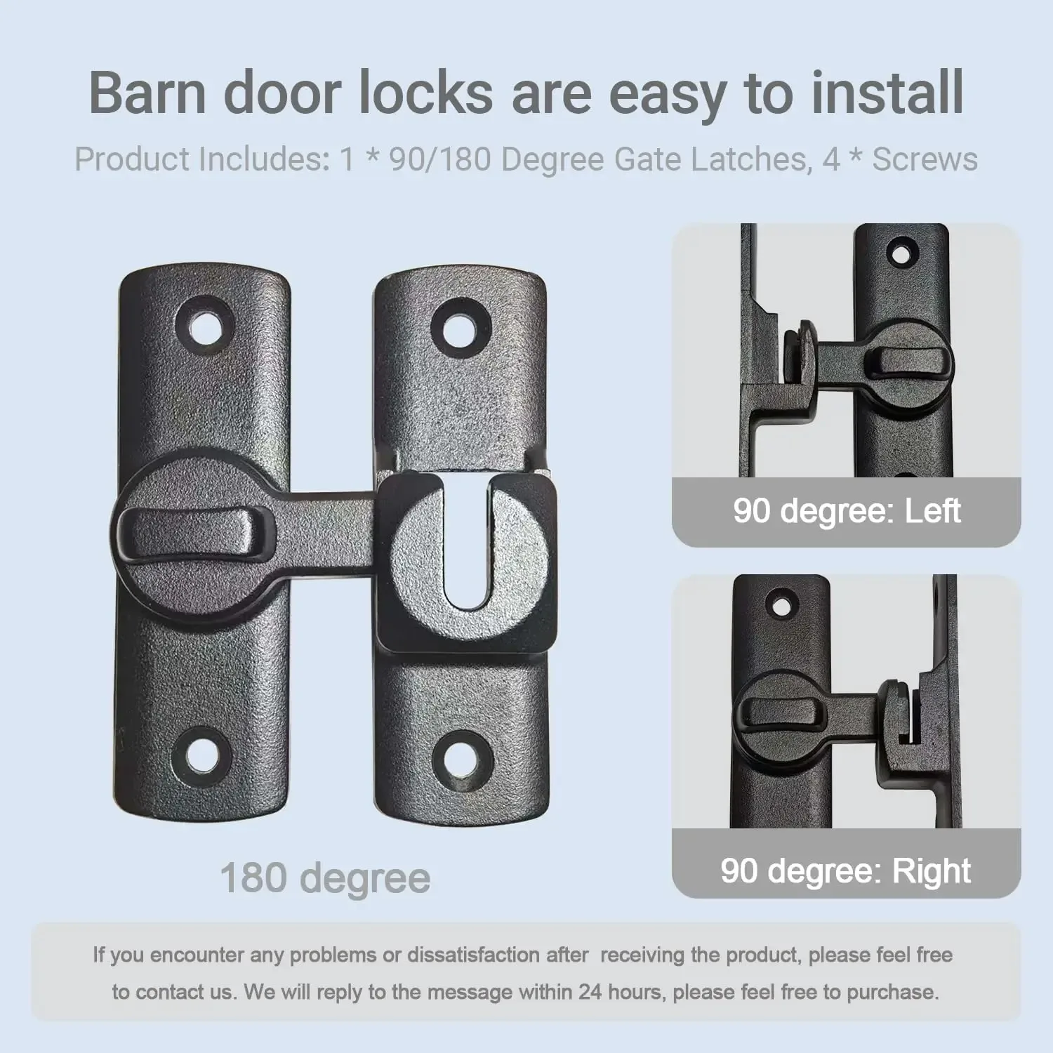 Sliding barn door lock hardware, barn door 90 degree lock, flip door latch for garden, bathroom, outdoor, garage, windows view 6