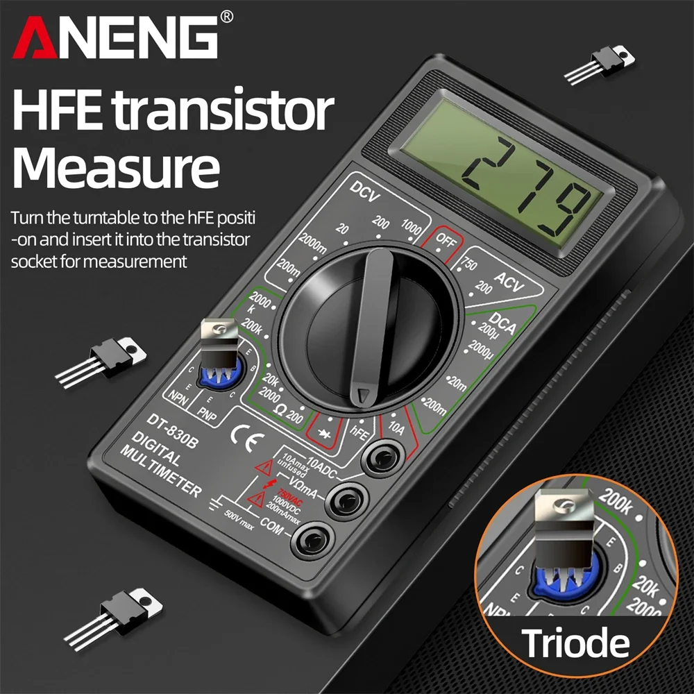 ANENG DT830B جهاز اختبار متعدد يده متعدد رقمي متعدد المهنية متعدد متر متعدد المترو أوم أدوات المعدل