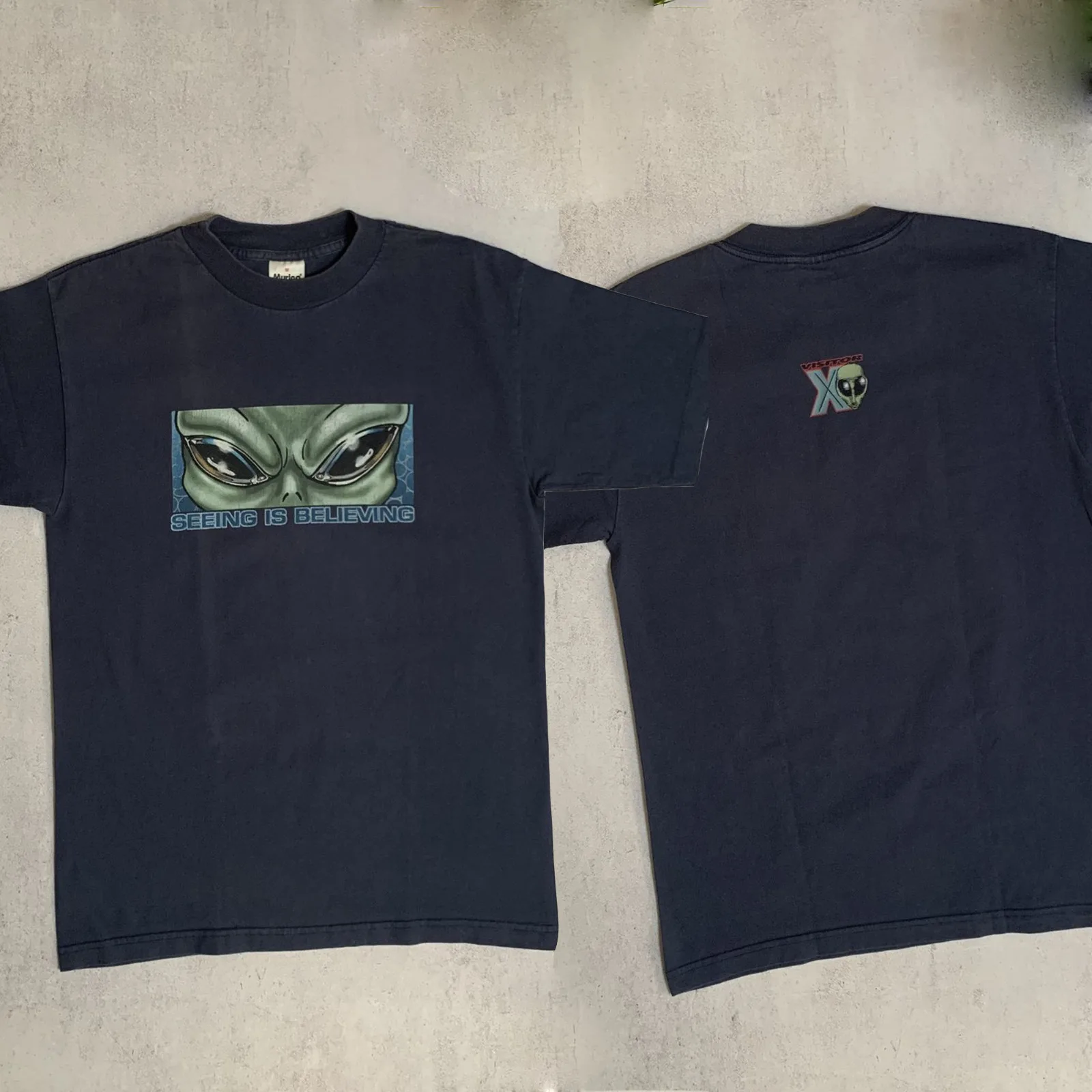 تي شيرت Vintage X Visitor تي شيرت Seeing IS Believing Faded 90s