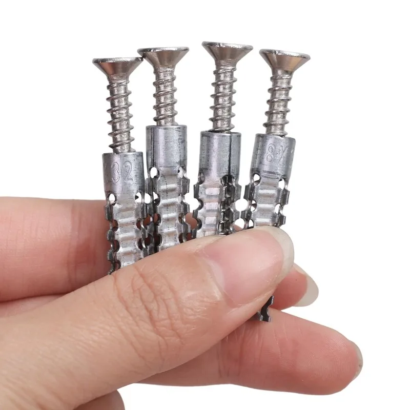 Expansion Screw Carbon Steel Silver Anti Rust Anchor Bolts Home DIY Office Easy Install Fasteners Cabinets Secure Fixed Hardware