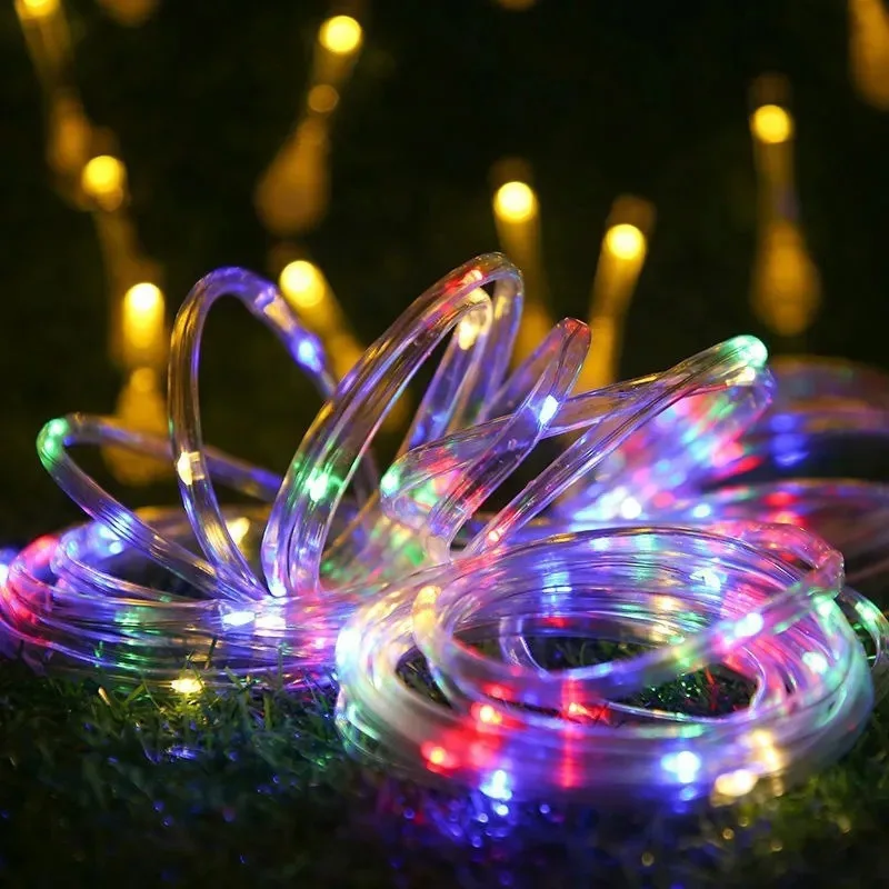50/100/200/300leds Solar Powered Pipe Shaped Fairy String Lights for Christmas Room Party Yard Waterproof Outdoor Decoration