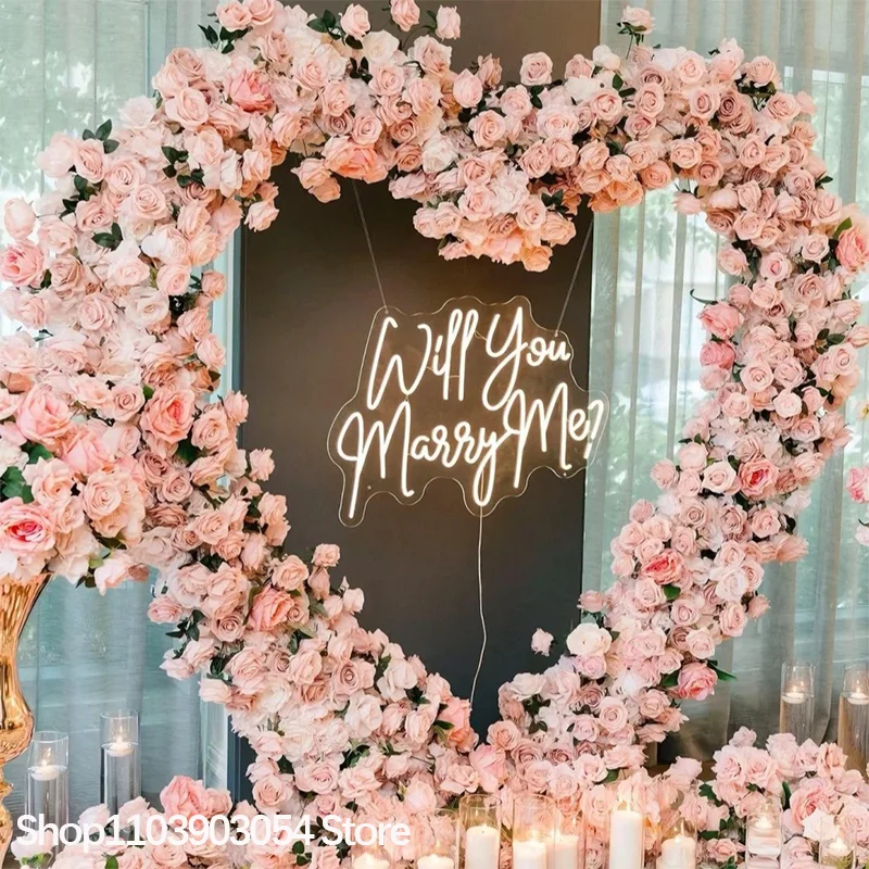 Rosa-weiße Rosen-Hortensien 5D Blumenreihe Arrangement Dekoration Hochzeitshintergrund Herzförmiger Bogenrahmen Bühnenblumenständer Requisiten – Detail 5