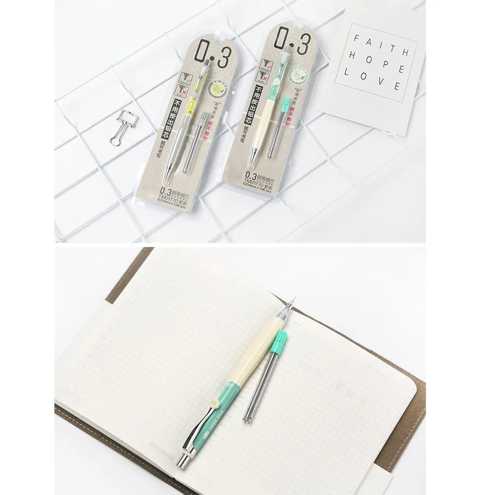 

Automatic Mechanical Pencil Set 0.3mm Starter Kit Includes Refill Leads Smooth Writing Drafting Drawing Portable Clip Design