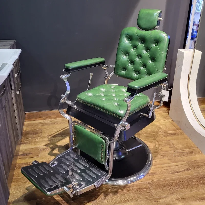 

High-End Men's Retro Oil Head Chair Can Be Put down Hair Hair Saloon Dedicated Beauty Hair Cutting and Shaving Chair