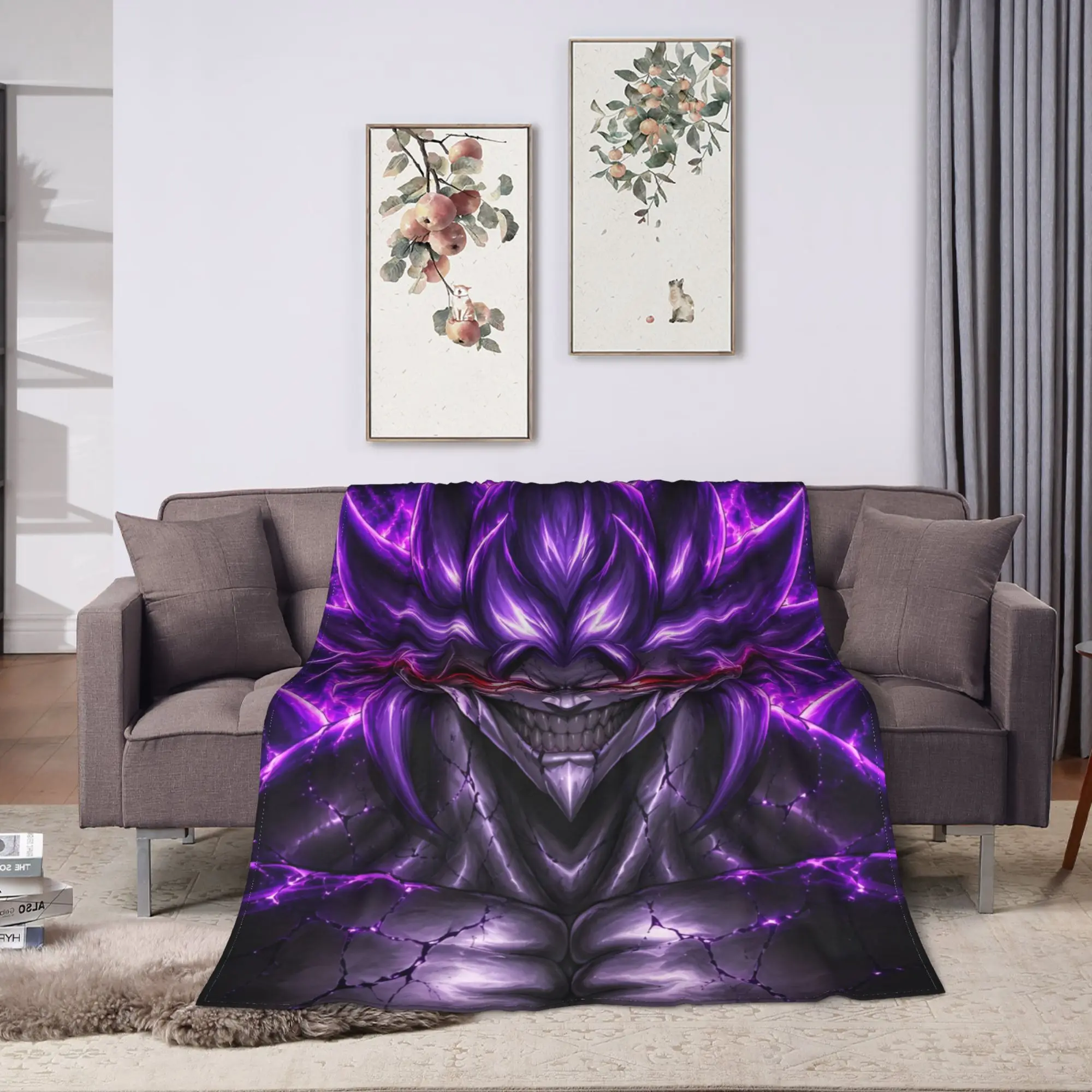 Warm Blanket Girls Boys Vegeta Anime Bedding Throws 3D Japanese Manga Flannel Bedspread For Couch Chair Sofa Bed Bed Cover