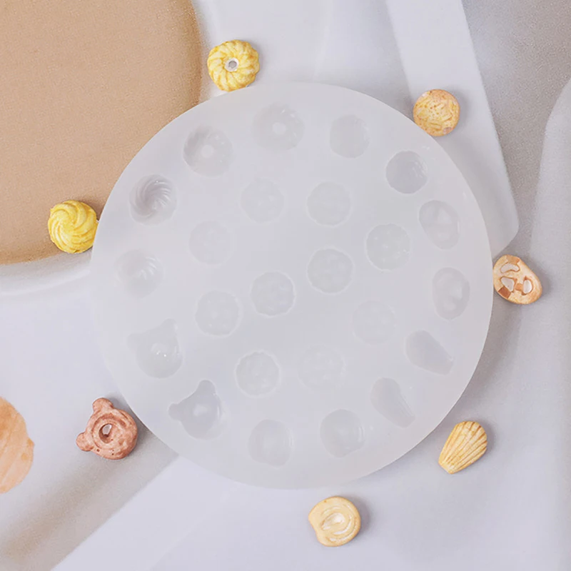 Mini Silicone Mold for Bread Biscuit & Cake DIY Clay Resin Food‑Making Mold Dollhouse Mini Kitchen Accessories