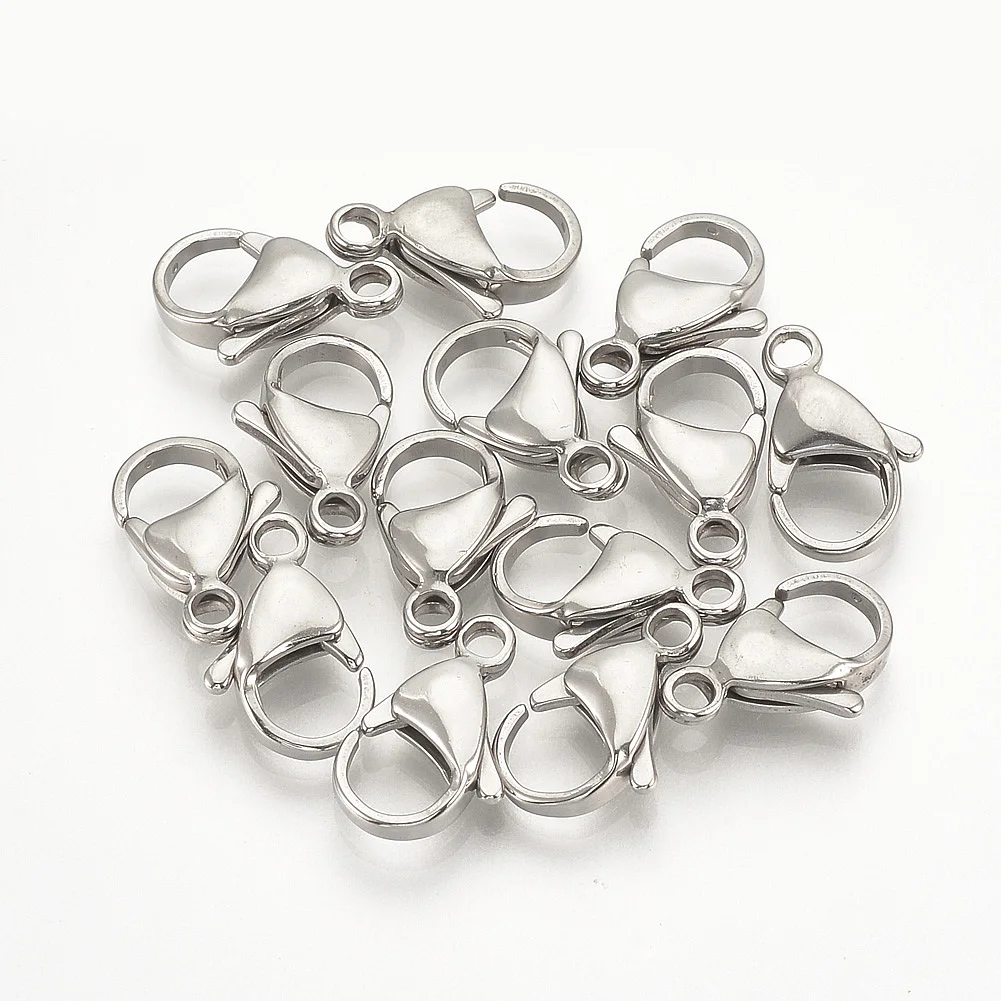 Pandahall 50pcs 304 Stainless Steel Lobster Claw Clasps Hooks Claw for Bracelets Necklaces diy Jewelry Finding Supplies 9x6x3mm