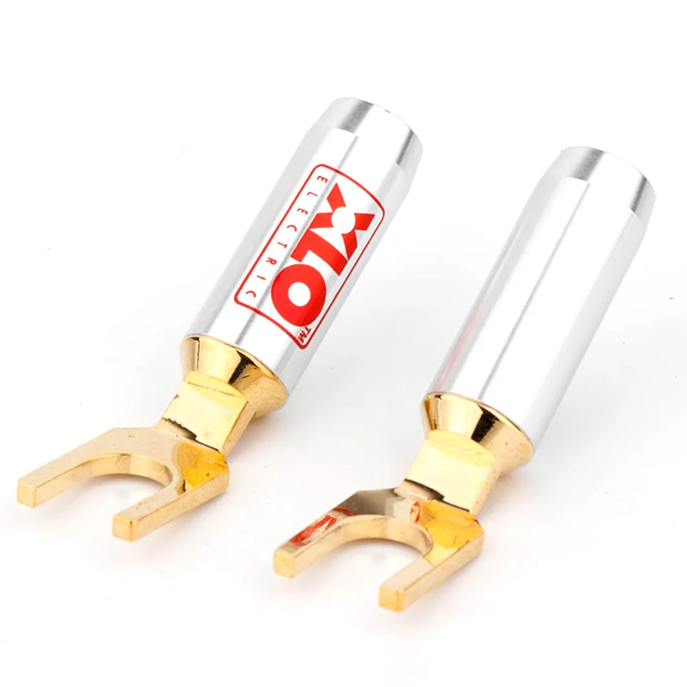24K Gold Plated Y-shaped Connecrtor Y plug suitable for speaker audio cable hifi diy speaker Cable
