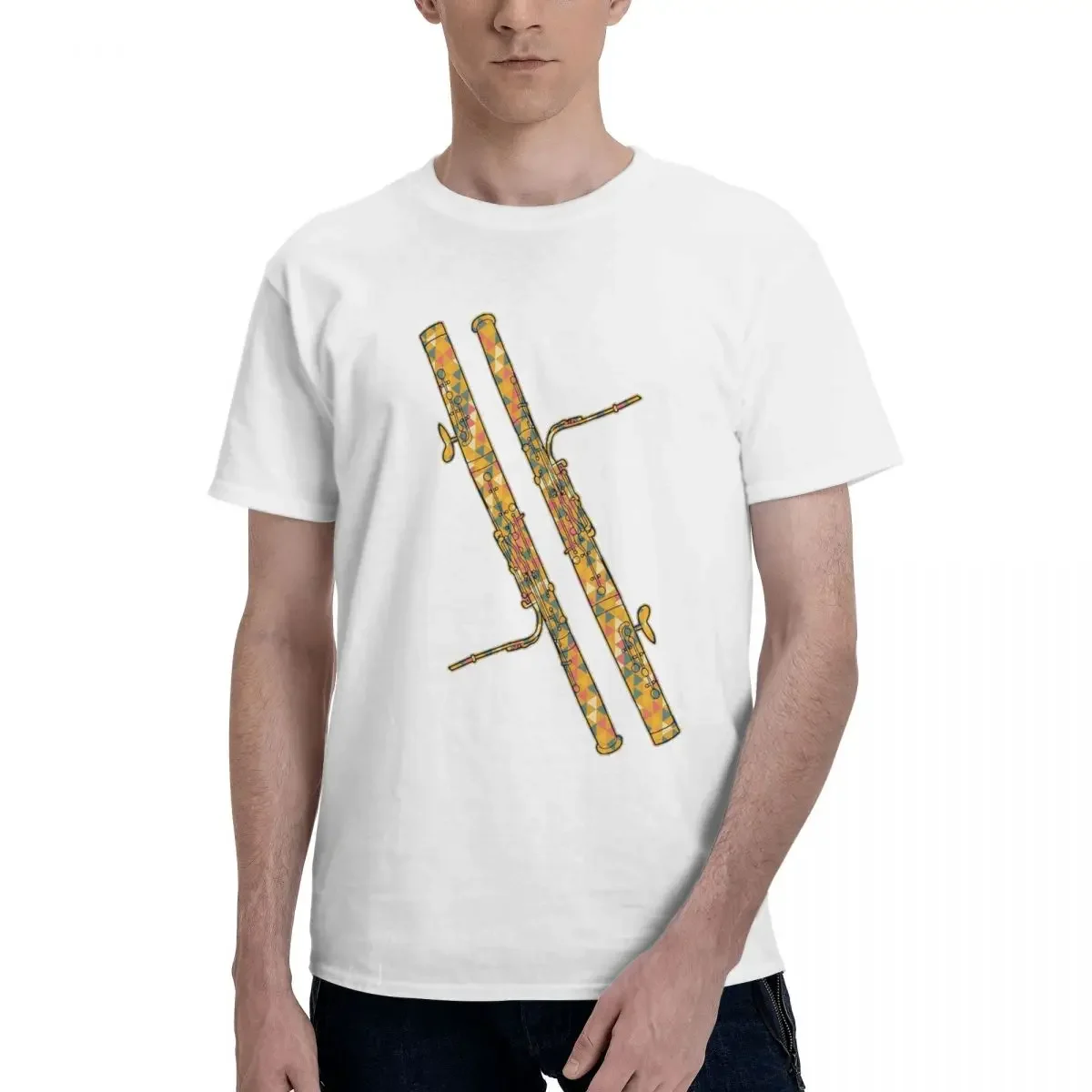 Bassoon - Bassoon Geometric 100% Cotton T-shirt Men's Oversized T Shirts Men Round Neck Short Sleeve S-6XL