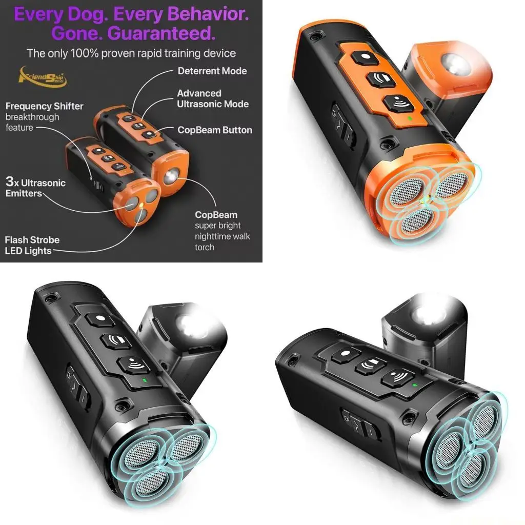 

E56B Высокоинтенсивное профилактическое устройство для собак с функцией фонарика Ультразвуковые отпугиватели животных для пеших