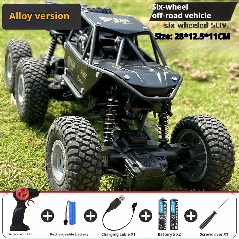 Super Large Alloy Remote Control Car, 6-Wheel 4-Drive SUV Climbing Bigfoot Charging Racing Toy, Wireless RC Cars Rc Truck