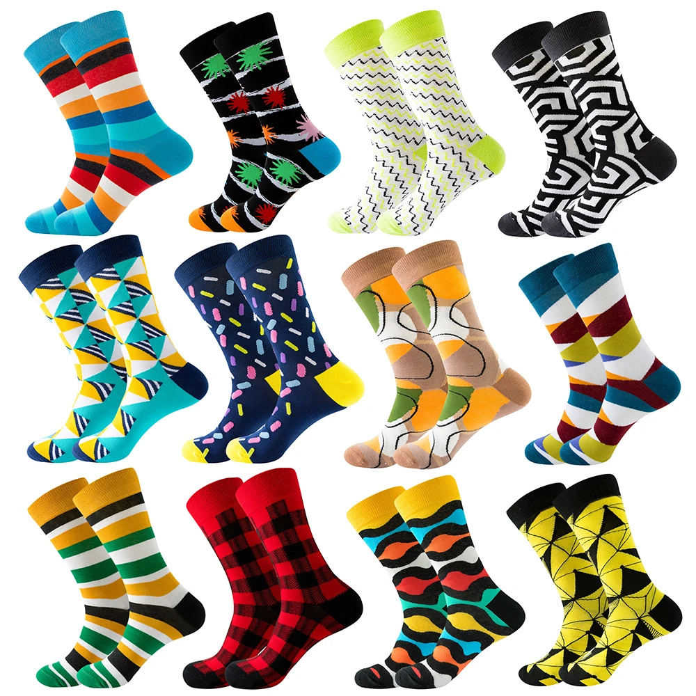 

1 pair Happy socks striped men's socks women's socks trendy color street personality tube socks