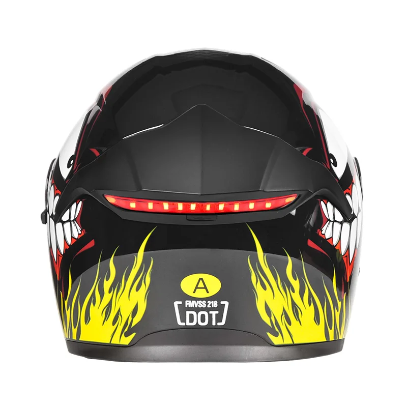 AD Factory Hot Selling Products LED Taillights Motorcycle Helmet Dual Visors Open Face Helmet Riding Comfortable Lining Helmet