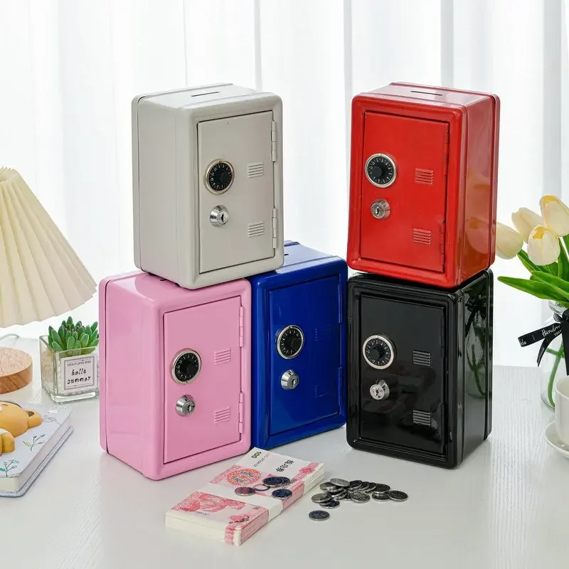 

Mini Metal Money Box, Car Safe Key, Home Safe, Vertical Cabinet, Desktop Decorative Savings Jar Storage Containers