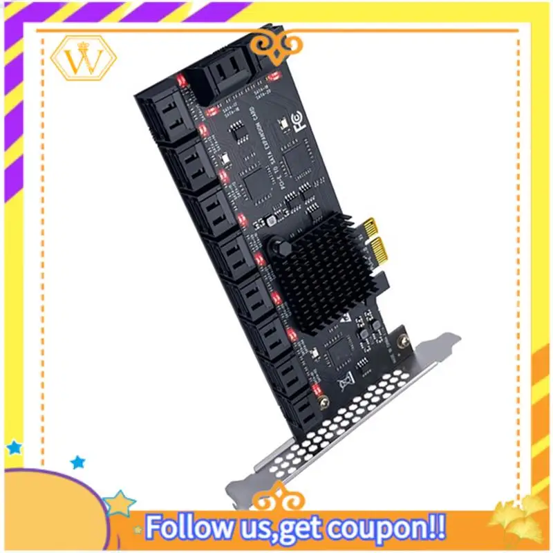 Latest-20 Ports SATA 3.0 Pcie Card Pcie Tosata Controller Expansion Card Support SATA 3.0 Devices