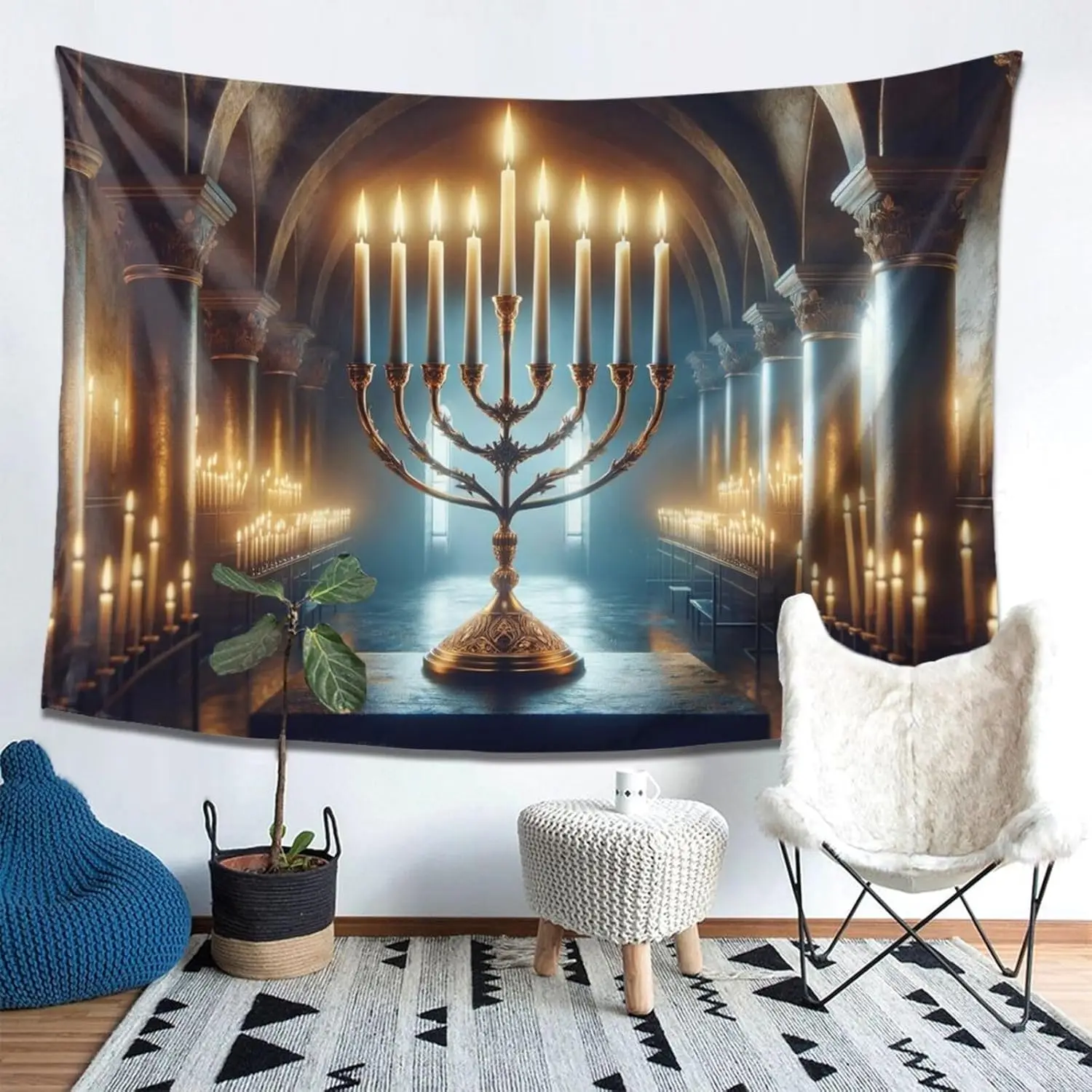 Jewish Tapestry Hanukkah A Selection For Home Decor And Religious Celebrations, The Perfect Fusion Of Tradition And Modernity