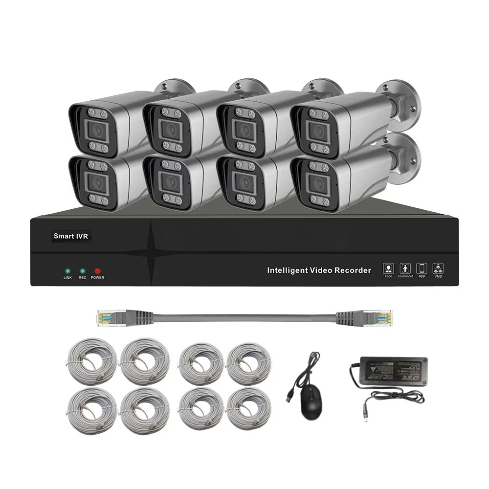 Hot-selling intelligent AI 8 channel IP CCTV 8CH PoE NVR kit