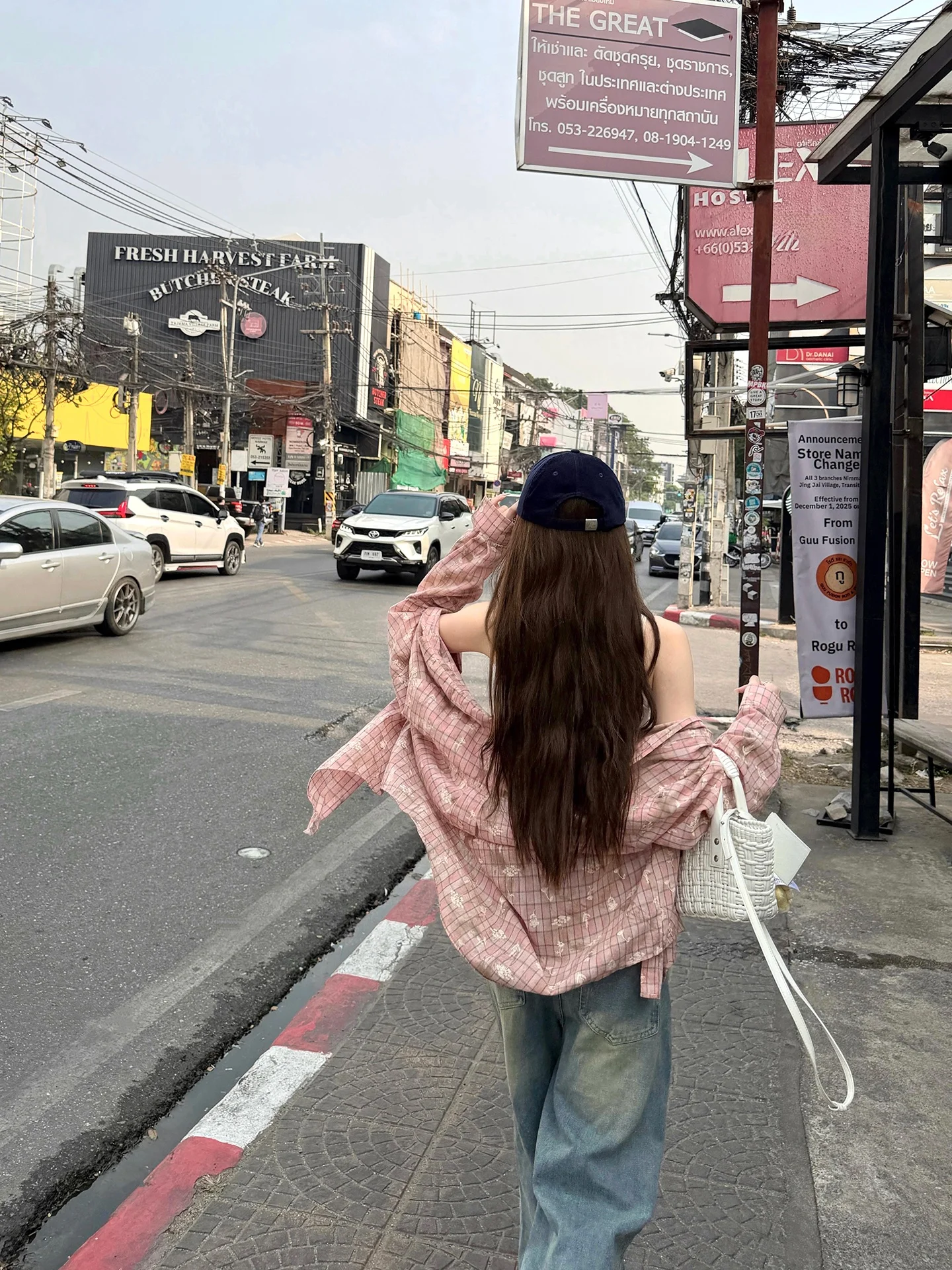 

Cuitcuit Spring Summer Heavyweight Floral Embroidery Long Sleeve Women's Shirt Checkered Sun Protection Casual Loose Fit Cott...