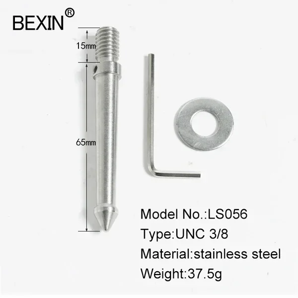 BEXIN uniwersalny 120mm 65mm 3/8 Cal wymiana statywu Spike dla Bogen Manfrotto Gitzo Benro RRS SIRUI statyw monopod góra — zdjęcie produktu 3