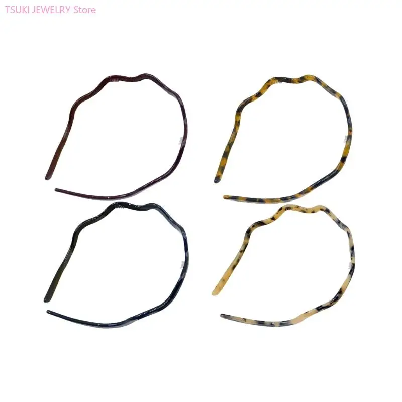 

62KE 2 шт. стильная повязка для волос с волнистой отделкой, обруч для волос с ацетатной кислотой, удобные повязки на голову