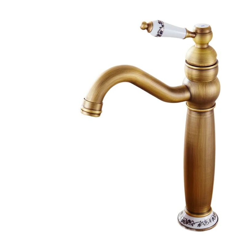 

European all-copper antique faucet hot and cold, all-copper basin faucet European undercounter basin