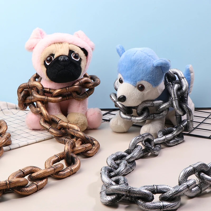 C 1.5m Funny Plastic Simulation Chain Dog Pet Leash Pet Tractions Rope Halloween Props Pet Supplies Leash