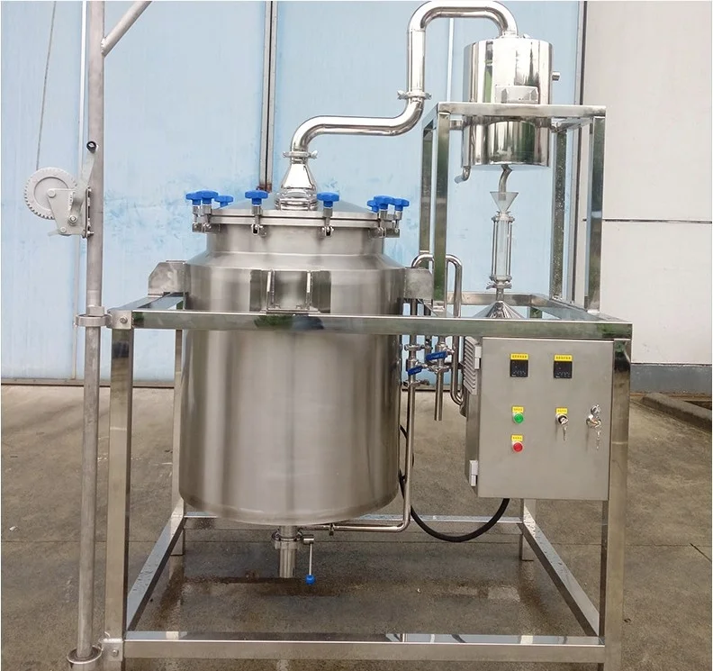 Steam Essential Oil Distillation Machine Unit Line Equipment For Agarwood Orange Peel Rose Lavender Lemongras Mint Frankincense