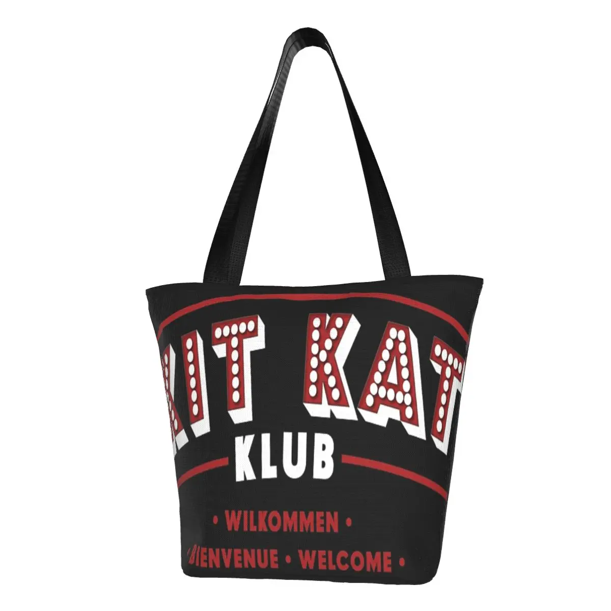 Kit Kat Club Casual Shoulder Tote Shopping Bag Lightweight Zip Pocket Bag For Fitness Christmas Present