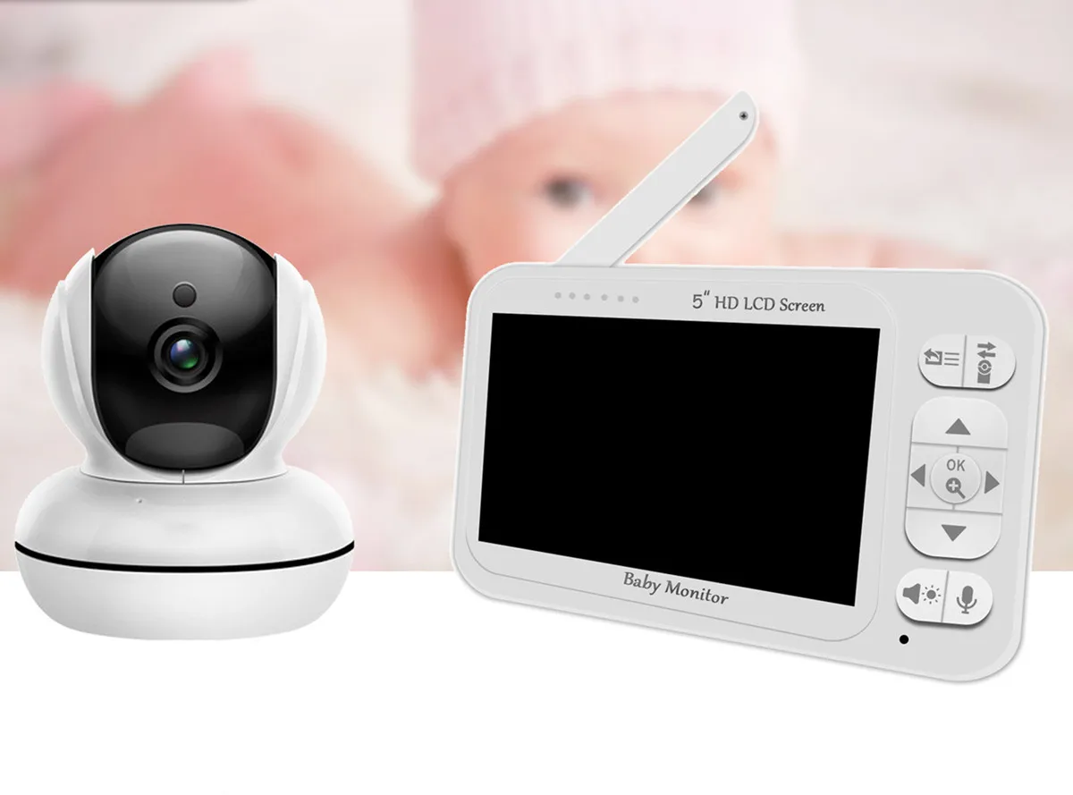 

5 inch IPS Screen Wireless PTZ 720P Video Baby Monitor Lullaby Nanny Security Camera VOX Temperature Monitoring Babysitter