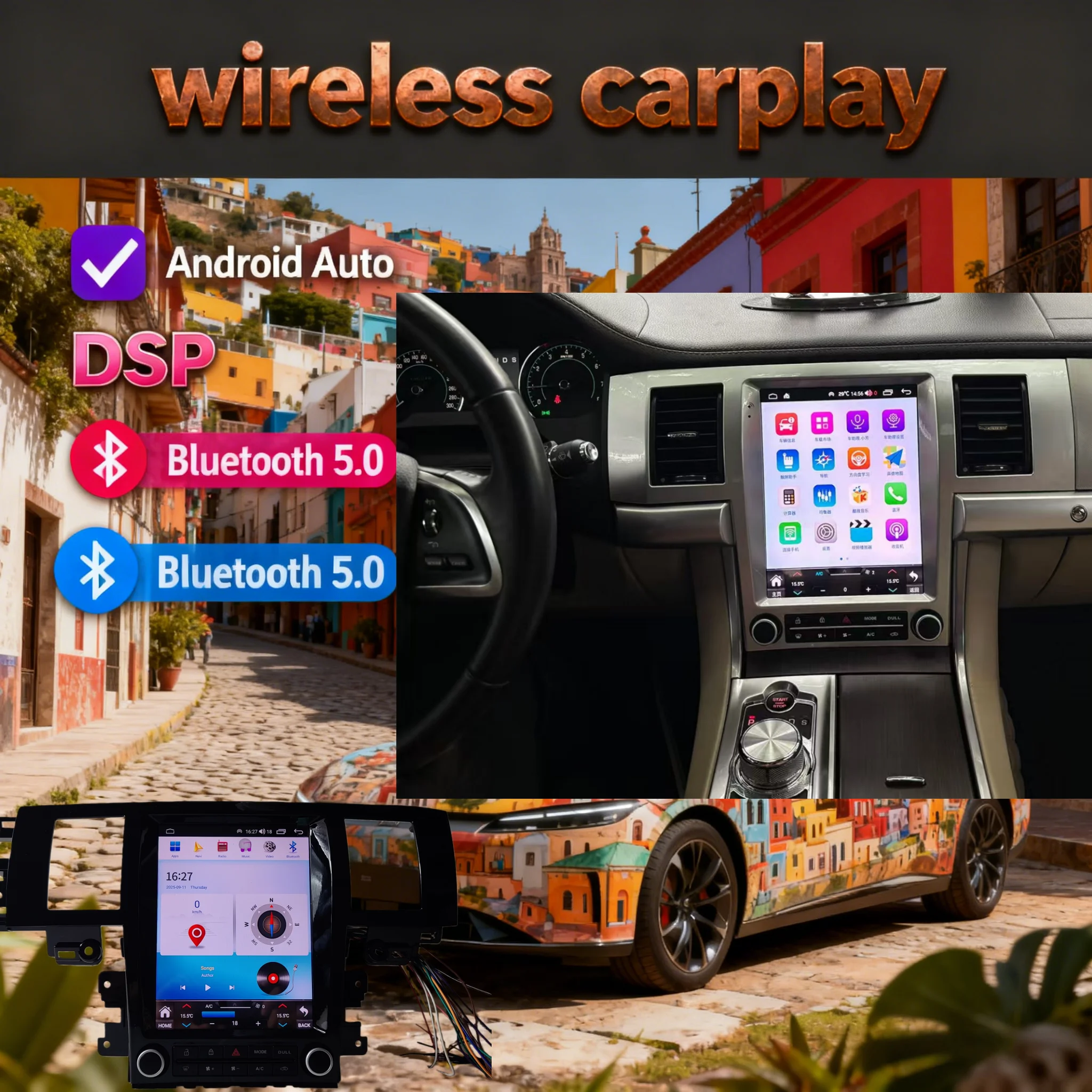 

For Jaguar XF 2010-2015 Android14 Car Radio Multimedia Video Wireless Carplay Autoradio Stereo GPS Navi Head Unit Screen 4G BT