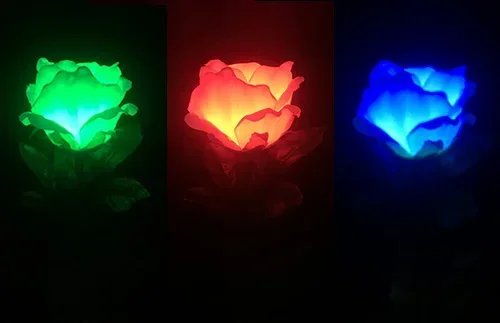 Three-Color Light Rose (Charging Version) Magic Tricks Gimmick Props Professional Magicians Stage Bar Wedding Illusion Mentalism