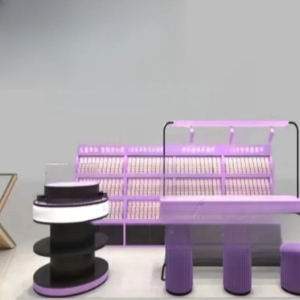 Factory Direct Sales Furniture Salon Nail Pavilion Design Display Light Emitting Diode MDF Material