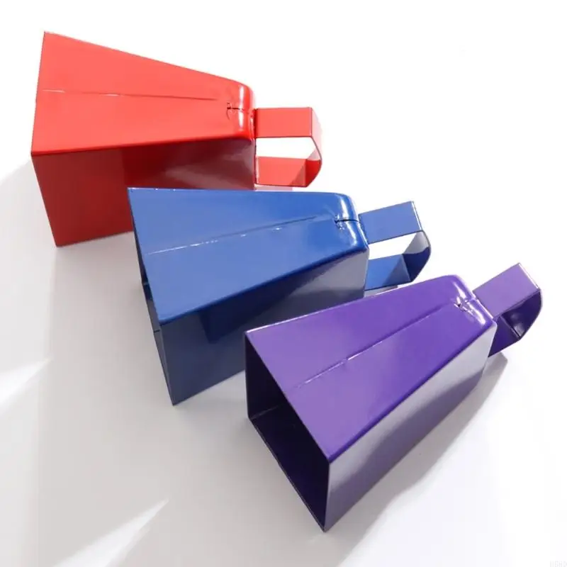 4 Inch Loud Cheer Bells Iron Material Clear Sound Sports Lasting Anti-Corrosive Cowbell Wrist Strap Included