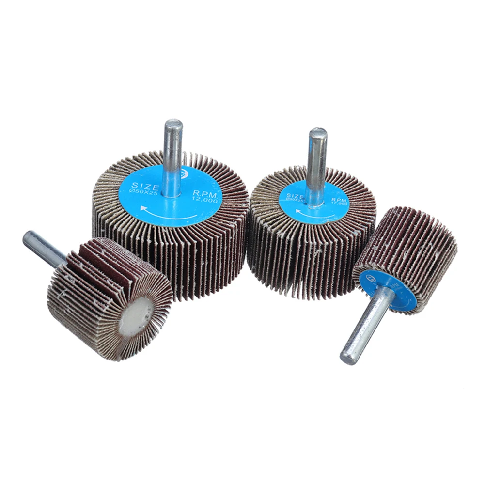 4pcs/set 25/30/40/50mm 80# Grit Sanding Flap Disc Grinding Wheel For Rotary Tool Electric Grinder Power Polishing Tool Accessory